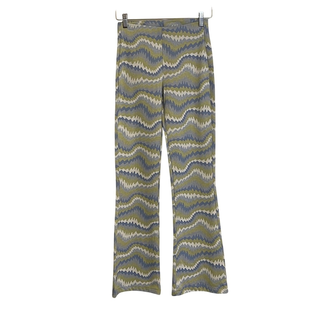 Urban Outfitters Psychedelic Wave Print Flare Pants Women's Size S Boho Retro‎